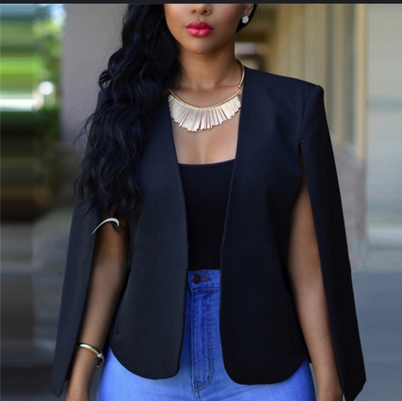 Slim Cape Casual Blazer - Picture 1 of 3